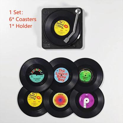 Vinyl Record Player Holder - Disk Coaster Mug